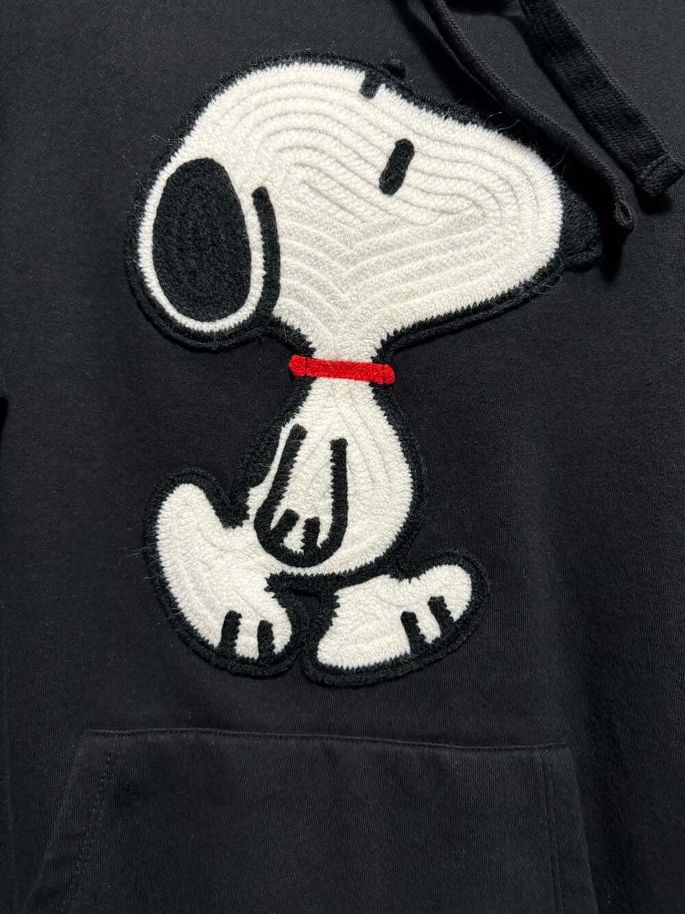 Peanuts Snoopy Black Hoodie Embroidered Size S PNSJEF2-3L52
